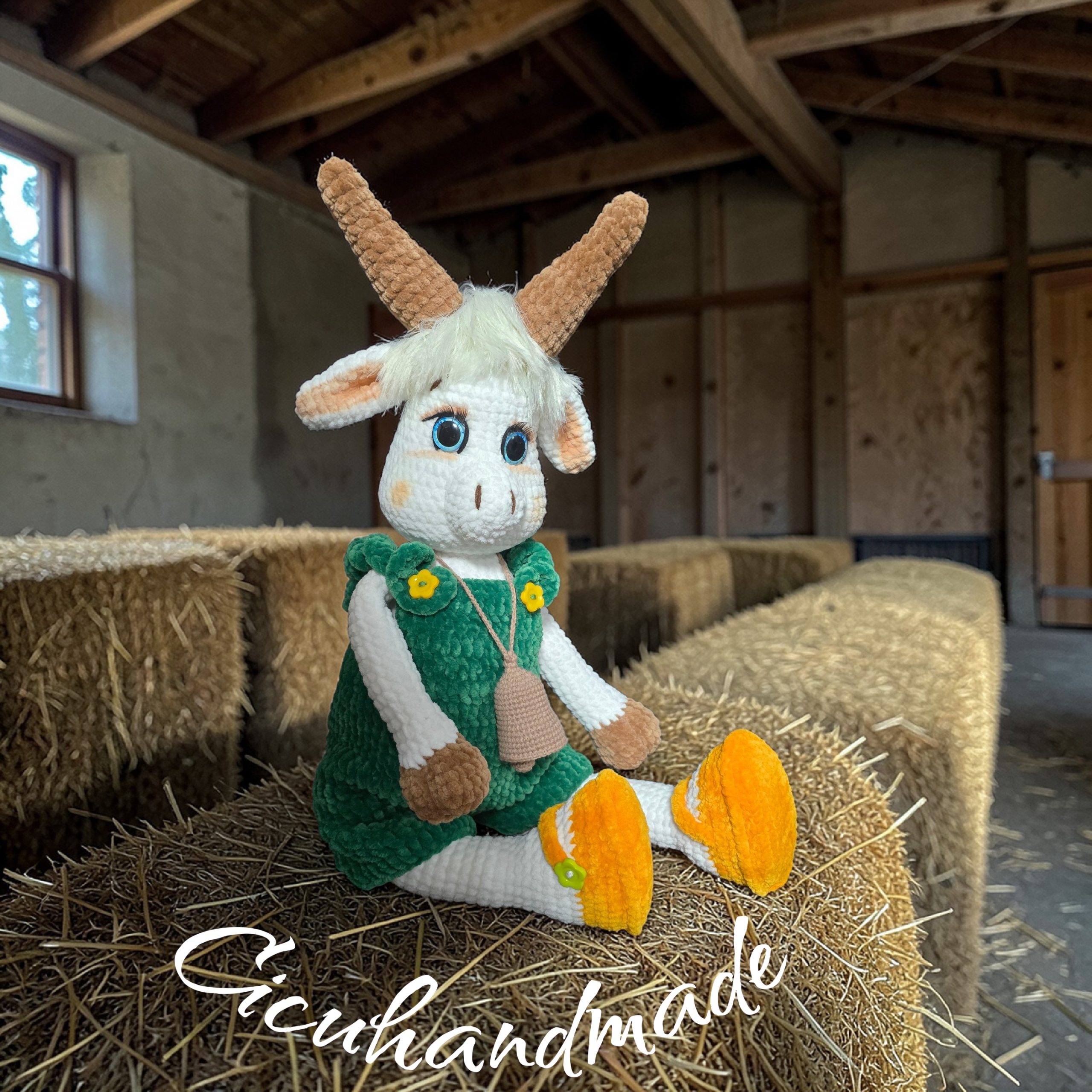 Amigurumi technikával horgolt Kecske kézműves hazai termék - Image 4